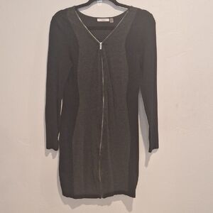 Dex Black and Gray Long Sleeve Dress